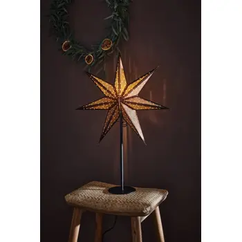 GLITTER STOLNA LAMPA ZVIJEZDA 45cm CRNA/BRONCA 1x25W/E14/1,5m
