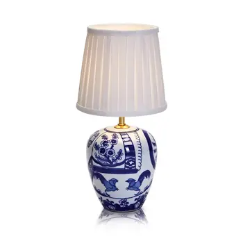 GÖTEBORG STOLNA LAMPA 1L 33CM BLUE/WHITE E14