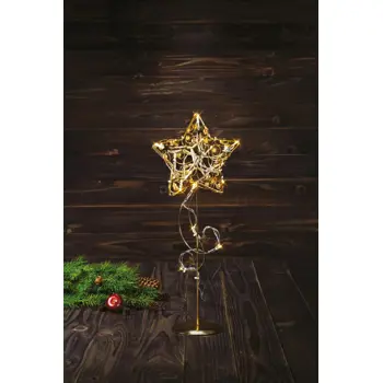 HAGABERG STOLNA LAMPA ZVIJEZDA 45cm ZLATNA BOJA 20x0,06W/LED/3,5m