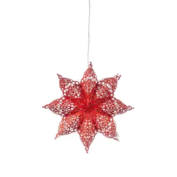 HALL VISILICA ZVIJEZDA 70cm CRVENA PAPIR 1x25W/E14/5,0m