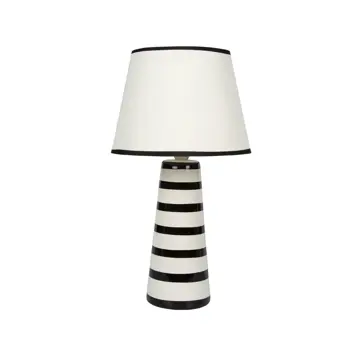 KERAMIČNA STOLNA LAMPA/E14/MAX 35W/CONE/BIJELA S CRNIM LINIJAMA
