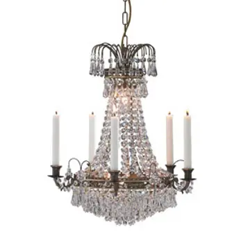 LÄCKÖ CROWN LUSTER 6L ANTIQUE/BRILLIANT E14