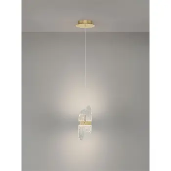 LUCIEN LED VISILICA ZLATNA/STAKLO 9W IP20 3000K TRIAK PRIGUŠLJIVA