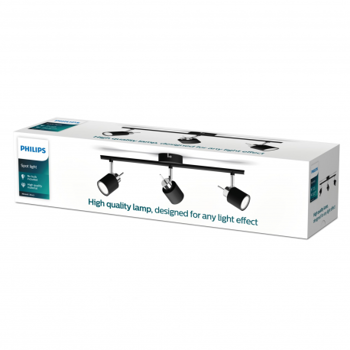 MERANTI PHILIPS LED reflektor crni 3XGU10 230V