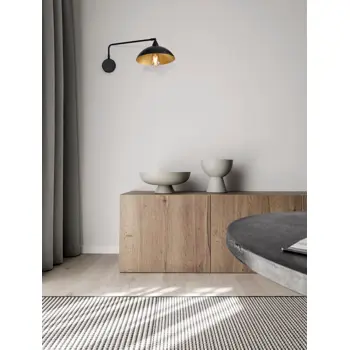 MIRBA ZIDNA LAMPA E27 /IP20/CRNA & ZLATNA