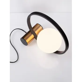 NESO STOLNA LAMPA E14 IP20/BRUŠENA ZLATNA & CRNA