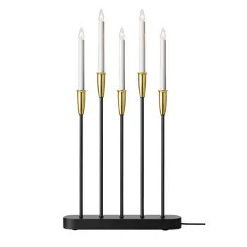 NICE SVIJEĆNJAK Black/Brass 5x3W/E10/2,0m