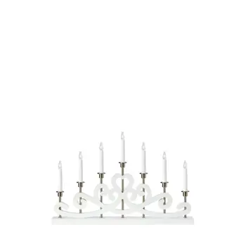 NIGHTFALL SVIJEĆNJAK White/Satin Nickel 7x3W/E10/150cm