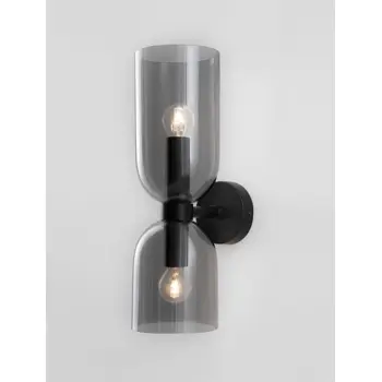 PALMER ZIDNA LAMPA E14 /IP20/CRNA & SMOKY