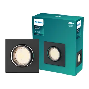 PERIDOT PHILIPS LED downlight ugradbeni KIT kvadratna GU10 crni