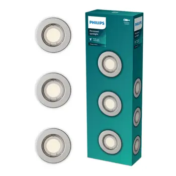 PERIDOT PHILIPS LED downlight ugradbeni KIT okrugla GU10 NL nikal (set 3 kom)