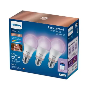 PHILIPS SMART LED žarulja 60W A60 E27 RGB bijela (806 lm) (set 3 kom)