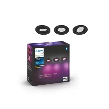 CENTURA PHILIPS HUE ugradbeni LED downlight R. crni 3XGU10