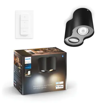 PILLAR PHILIPS HUE pametni LED reflektor crni 2XGU10