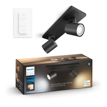 RUNNER PHILIPS HUE pametni LED reflektor crni 2XGU10 + Hue Dimmer Switch