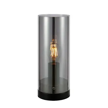 POST STOLNA LAMPA 1L 12CM BLACK/PLATED SMOKE E27