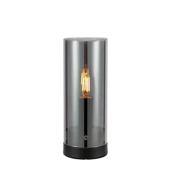 POST STOLNA LAMPA 1L 9CM BLACK/PLATED SMOKE E14