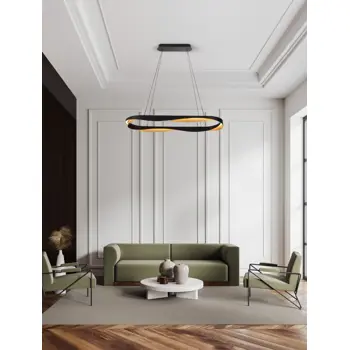 RADON VISILICA LED/3000K/62W/3093Lm/CRNA & GOLD