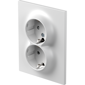 SCHUKO UTIČNICA DUPLA 2P+E 16A 250V~ PW FLAT EKONOMIK