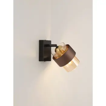 SERENA Zidna svjetiljka Grlo E27 1x12 W IP20 Prekidač uklj./isklj Smeđa