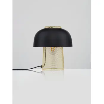 SQUBE STOLNA LAMPA  E27/12W/CRNO - ZLATNA