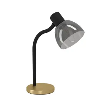 STOLNA LAMPA 1xE14, CRNA/CRNO STAKLO MACERE