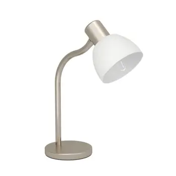 STOLNA LAMPA 1xE14, NIKL MAT/BIJELA MACERE