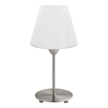 STOLNA LAMPA 1xE14, PROM 145, NIKL-MAT/BIJELA DAMASCO 1