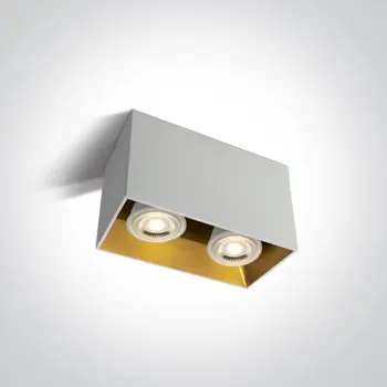 STROPNA SVJETILJKA 2xGU10/230V KOCKASTA BIJELA