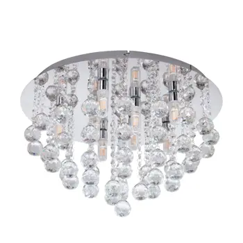PLAFONJERA 8xLED G9, 8X3W, 8X360lm, IP44, KROM/KRISTALI ALMONTE