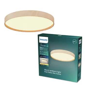 STYLIQUE PHILIPS LED stropna svjetiljka okrugla 17W 27K drvo