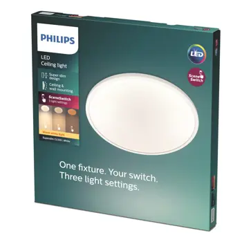 SUPERSLIM PHILIPS LED stropna svjetiljka CL550 SS okrugla 18W 27K W WV