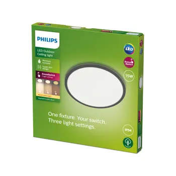 SUPERSLIM SSW PHILIPS LED stropna svjetiljka 15W 27K crna IP54