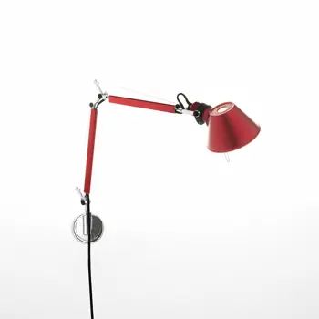 TOLOMEO MICRO ZIDNA LAMPA S NOSAČEM KOMPLET CRVENA E14 A010910 + A025150