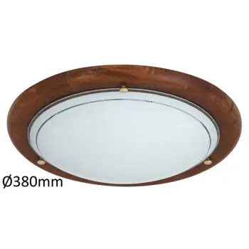 UFO STROPNA SVJETILJKA E27 2X MAX 60/HRAST/IP20