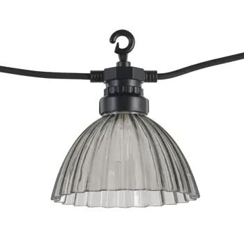 VANJSKI LANAC SA ŽARULJAMA 12 S0,06W, LED IP44, SIVO/CRNA CUBONE