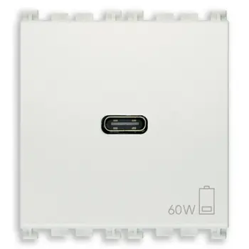 VIMAR ARKÉ PRIKLJUČNICA USB-C 60W PD BIJELA