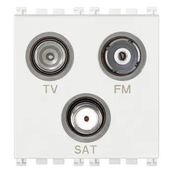 VIMAR ARKÉ PRIKLJUČ.TV-FM-SAT 3 IZLAZA 2M TV/SAT BIJELI