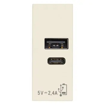 VIMAR LINEA PRIKLJUČNICA USB 12W 2.4A 5V 1M CANVAS