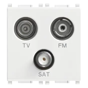 VIMAR PLANA PRIKLJUČ.TV-FM-SAT 3 IZLAZA 2M TV/SAT BIJELI