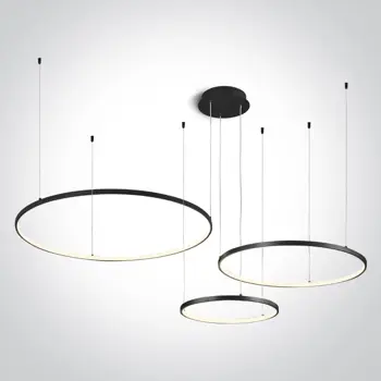 VISILICA 3x CRNI PRSTEN 40cm/60cm/80cm 65W WW IP20 230V DIMMABLE