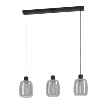 VISILICA 3xLED 3X3,7W, RGB, CRNA/SIVO STAKLO MOLOCHIO-Z