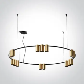 VISILICA 15×GU10/7W/MR16/230V IP20 BRUŠENI MESING/CRNA