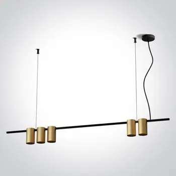 VISILICA 5×GU10/7W/MR16/230V IP20 BRUŠENI MESING/CRNA