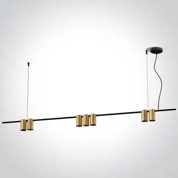 VISILICA 7×GU10/7W/MR16/230V IP20 BRUŠENI MESING/CRNA