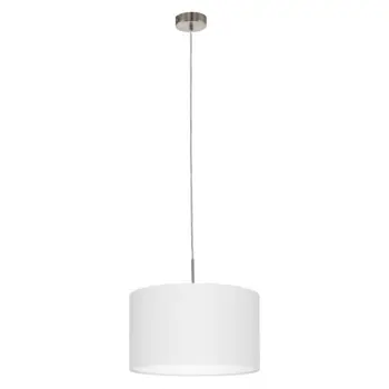 VISILICA 1xE27 fi380 NIKL/MAT, TEKSTIL BIJELA PASTERI