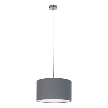 VISILICA 1xE27 fi380 NIKL/MAT, TEKSTIL SIVA PASTERI