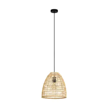 VISILICA 1xE27 CRNA/ DRVO NATUR AYESGARTH