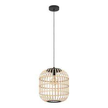 VISILICA 1xE27 CRNA/NATUR DRVO BORDESLEY