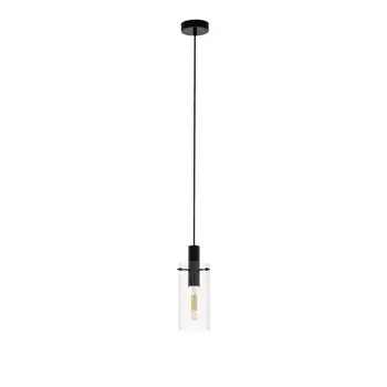 VISILICA 1xE27 CRNA/STAKLO PROZIRNO MONTEFINO